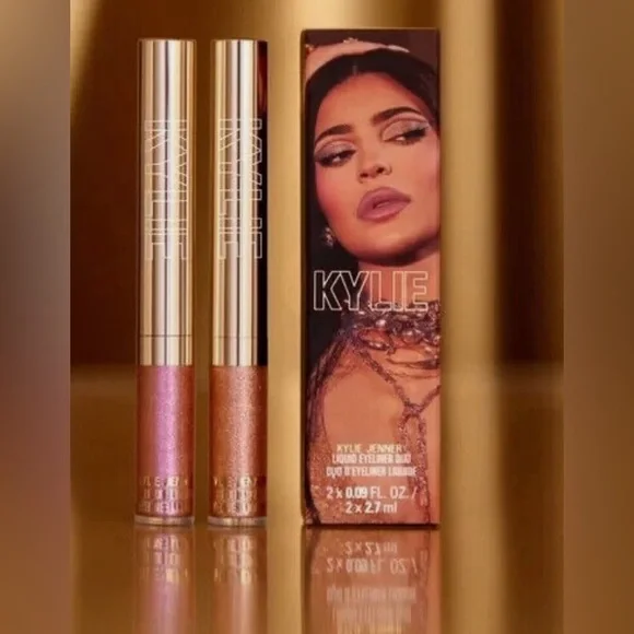 ⭐♥️ KYLIE 24K GOLD BIRTHDAY COLLECTION LIQUID EYELINER Duo Limited Edition - Picture 1 of 5
